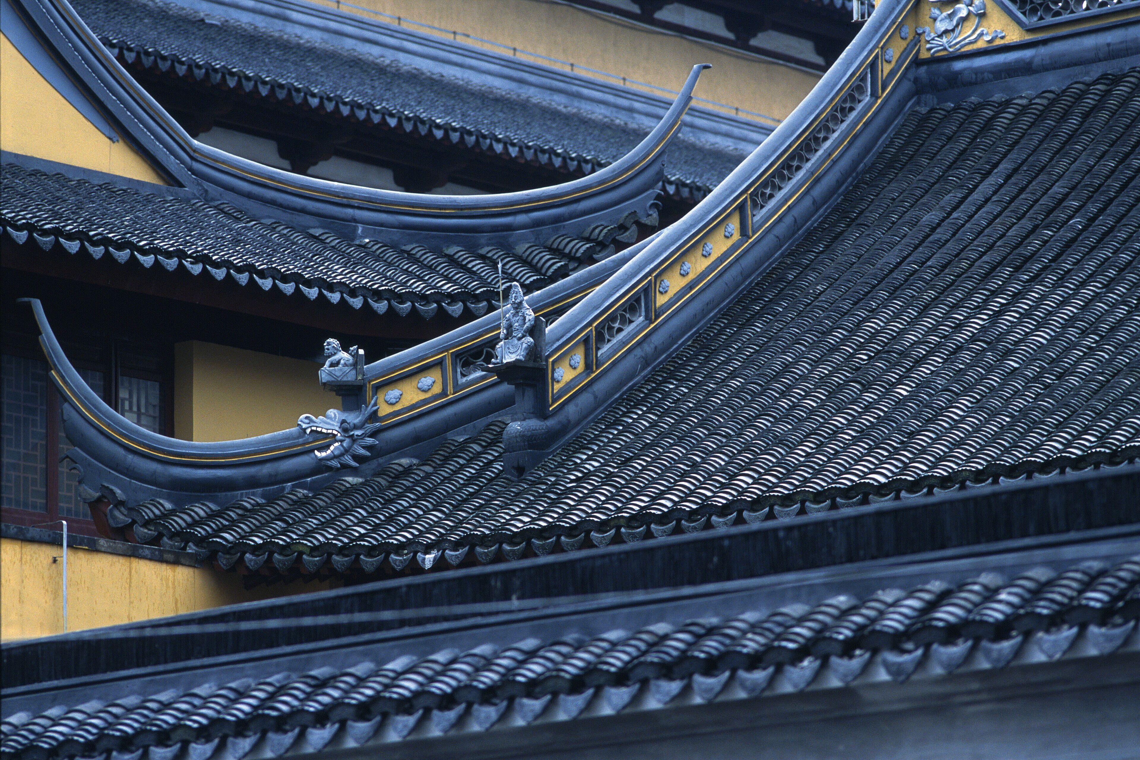 Roof tiles in Yu Gardens, close up