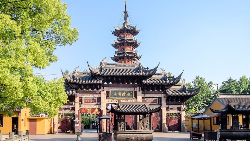 Landscape of Longhua temple,located in Shanghai,China