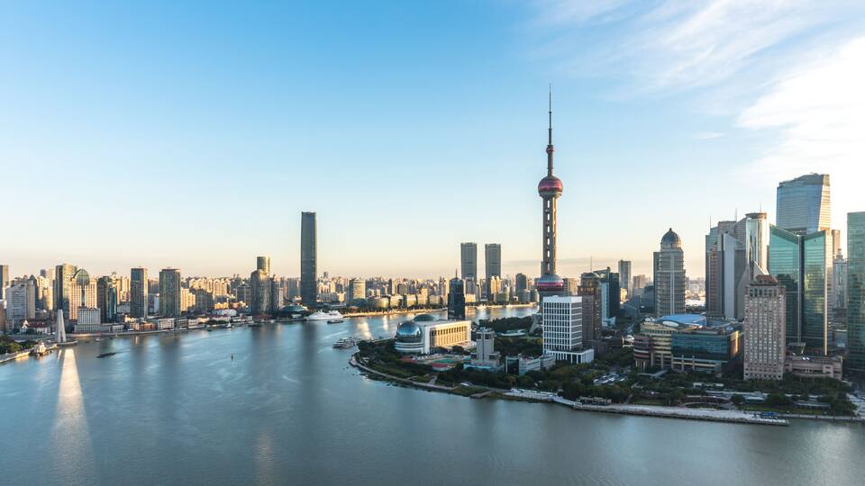 panoramic city skyline in shanghai china