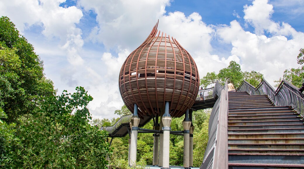 Singapore Mar 7th 2021: The observation point next to kingfisher pond in the Sungei Buloh wetland reserve Singapore.
Its global importance as a stop-over point for migratory birds.