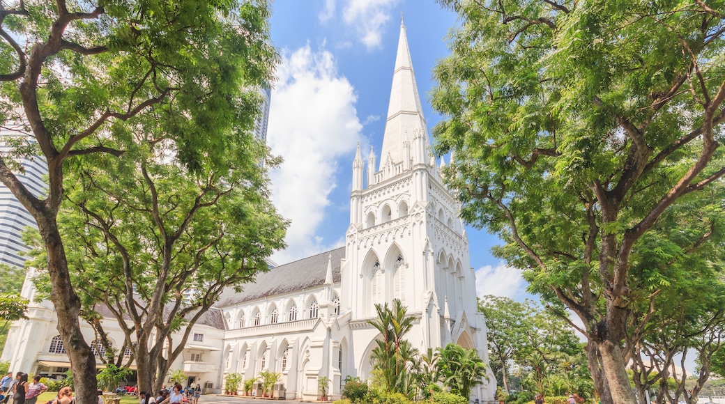 SINGAPORE - MAY 15, 2016: Day scene of St Andrew's Cathedral in Singapore. St Andrew's Cathedral is one of the famous tourist attraction in Singapore.