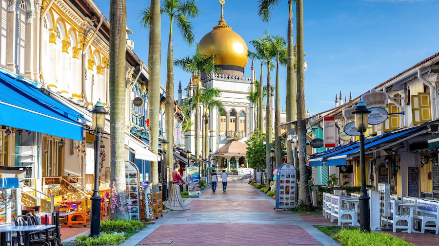 street view of singapore with Masjid Sultan