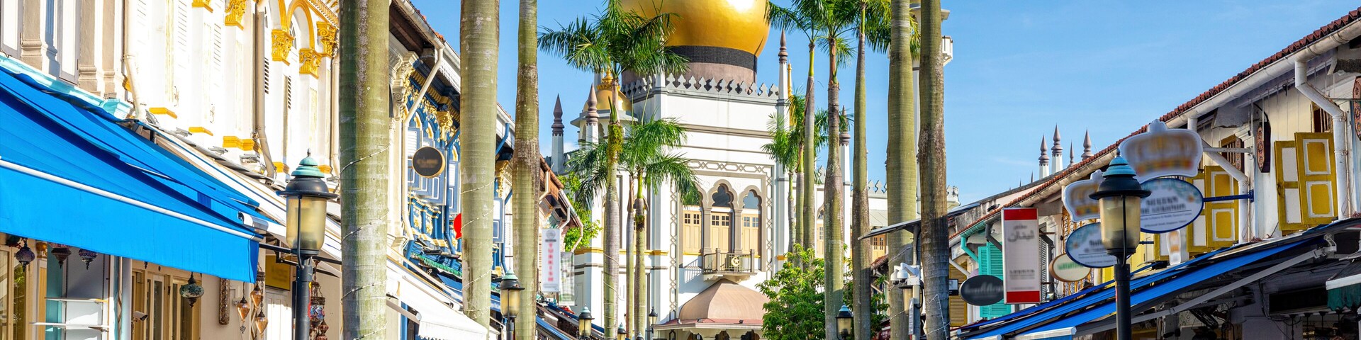street view of singapore with Masjid Sultan