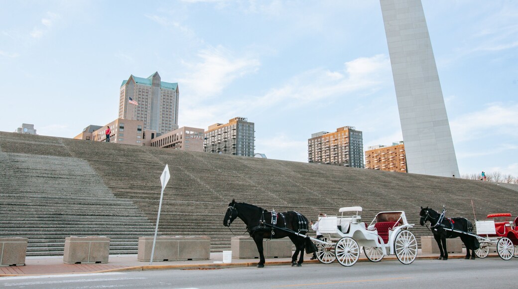 Gateway Arch featuring horseriding, street scenes and heritage elements