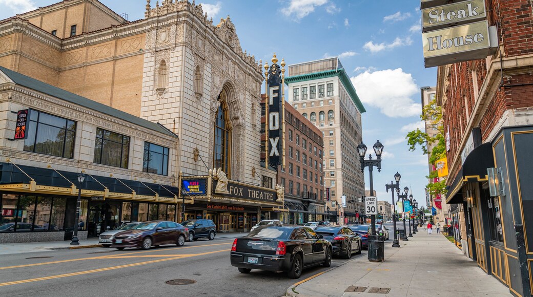 Fox Theater which includes signage and a city