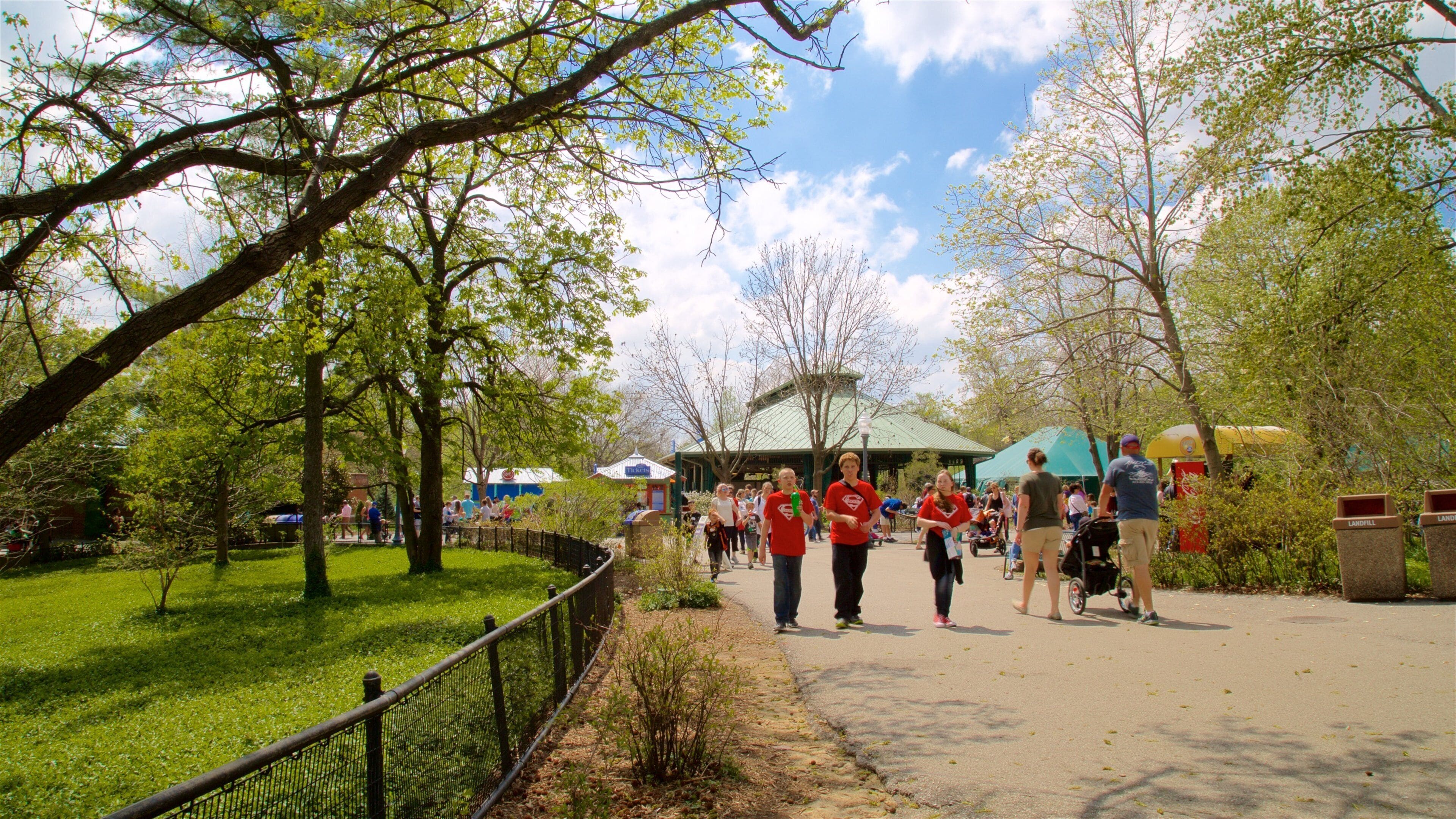 St. Louis Zoo featuring a park as well as a small group of people