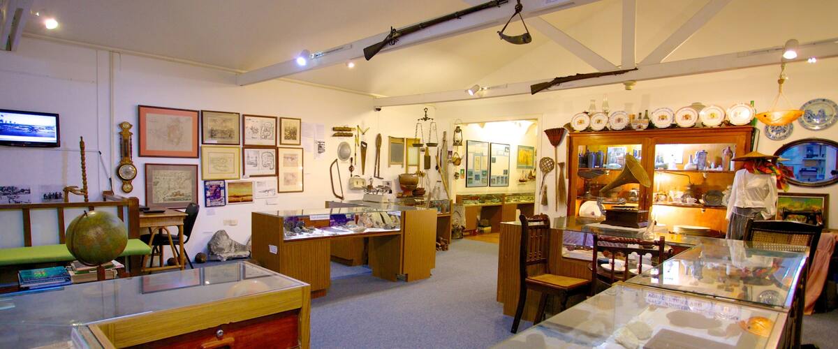 Museum of Sint Maarten showing interior views and art