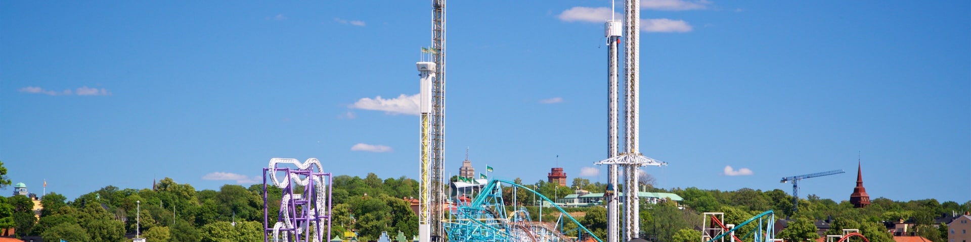 Tivoli Grona Lund featuring boating, a bay or harbor and rides