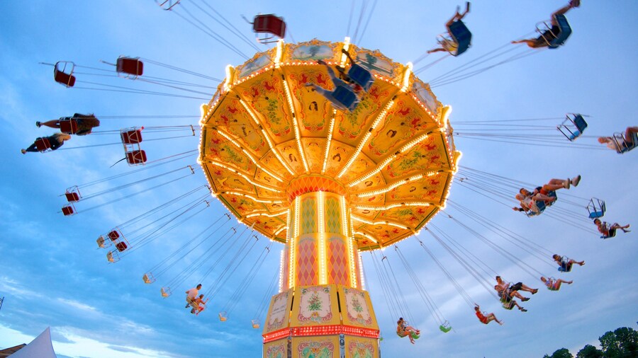 Tivoli Grona Lund which includes rides as well as a large group of people