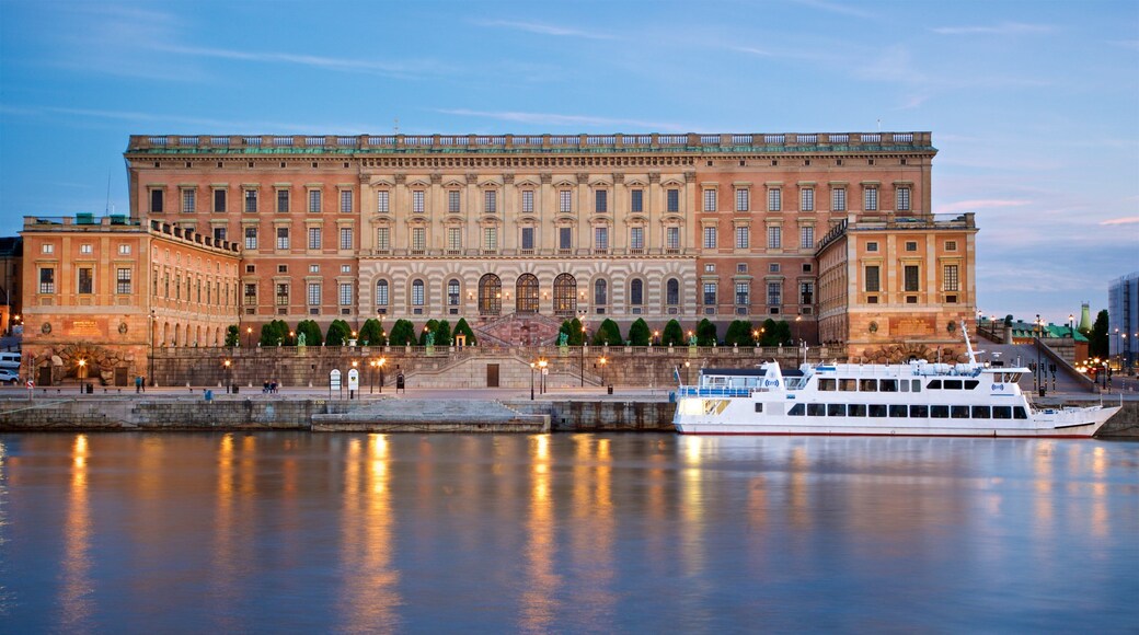 Stockholm Palace showing heritage architecture and a river or creek