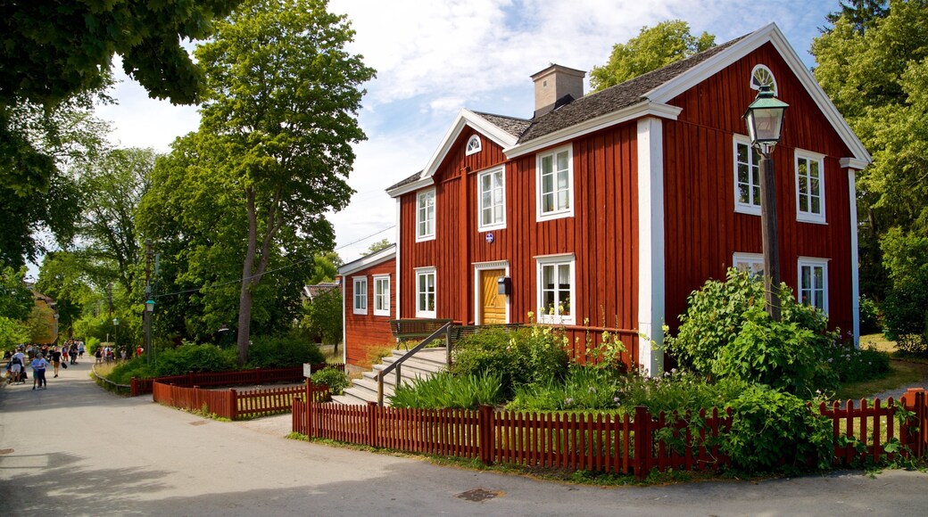 Skansen showing a small town or village and heritage architecture