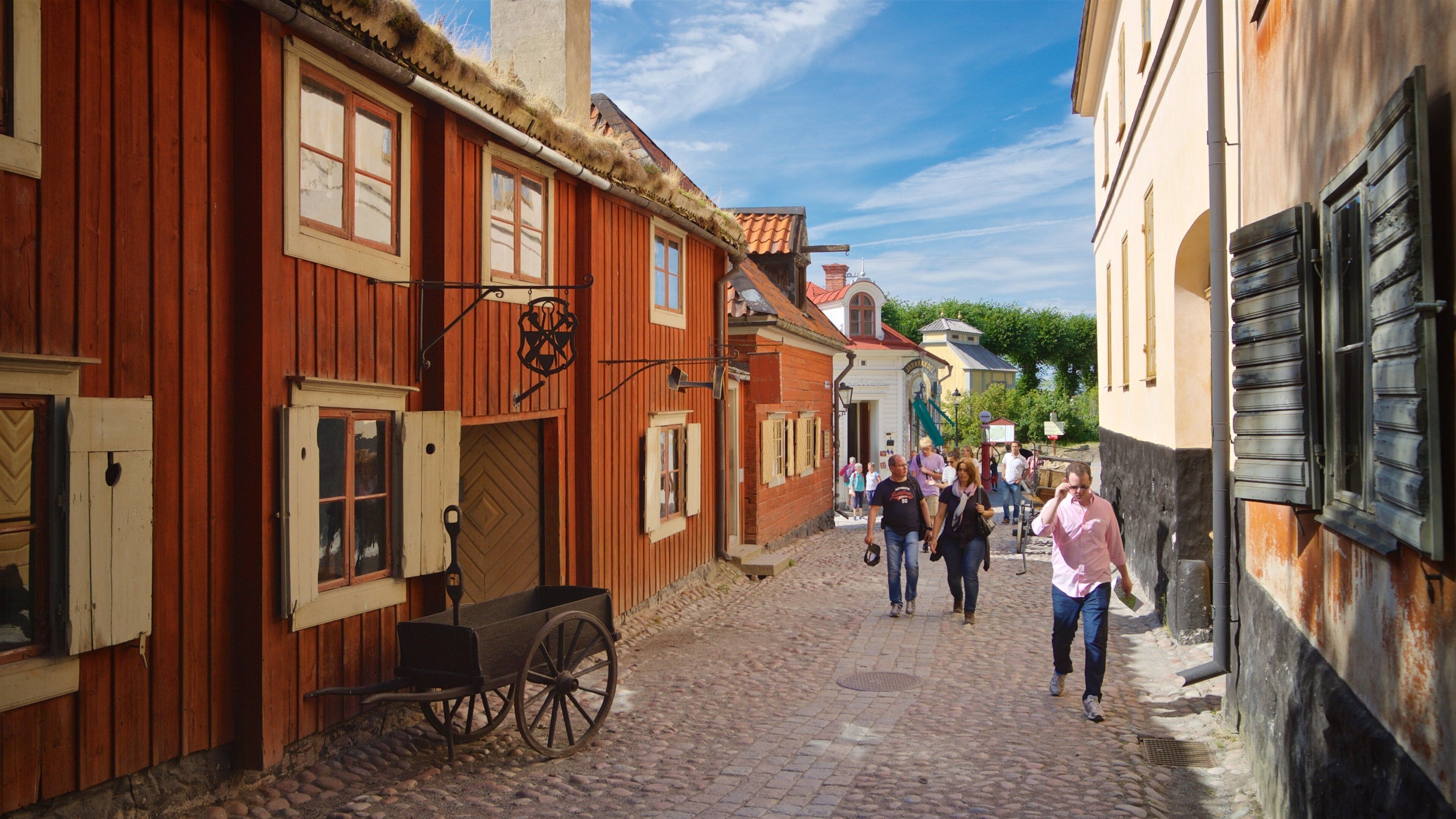 Skansen showing a small town or village