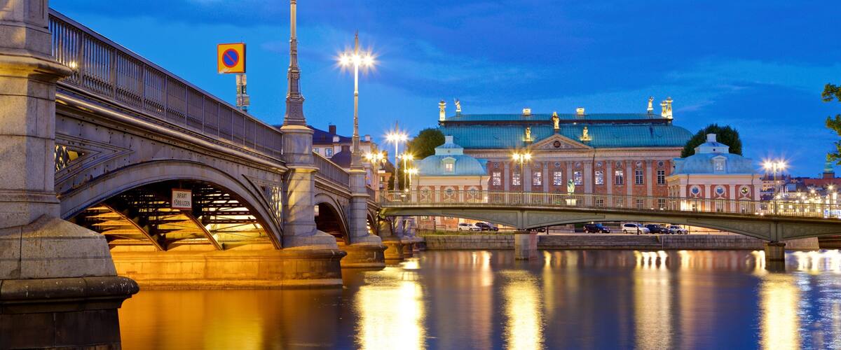 House of Nobility featuring a bridge, a river or creek and night scenes