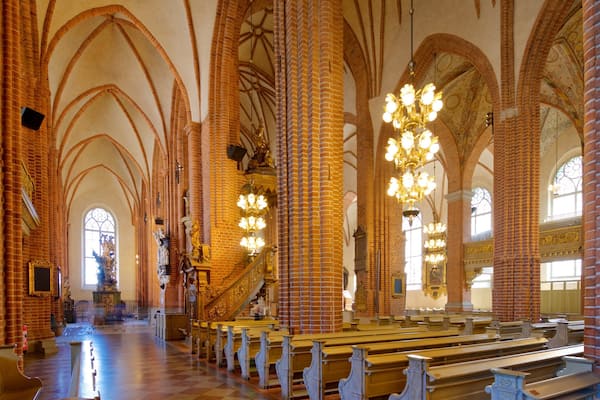 Stockholm Cathedral showing a church or cathedral, heritage elements and interior views
