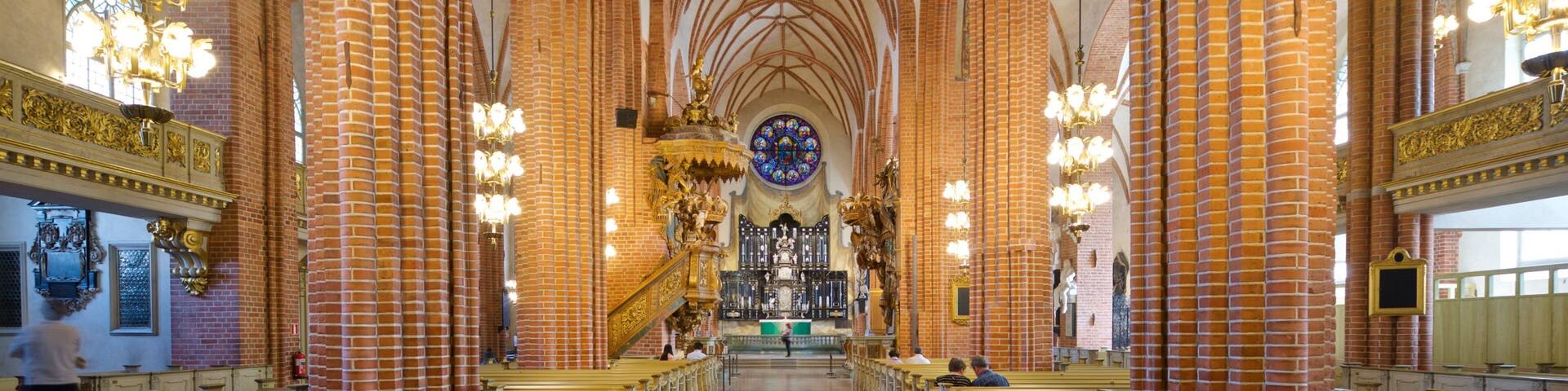 Stockholm Cathedral which includes heritage elements, interior views and a church or cathedral