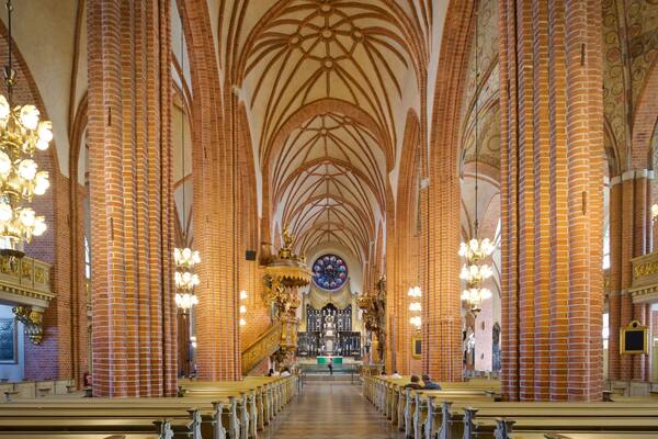 Stockholm Cathedral which includes heritage elements, interior views and a church or cathedral