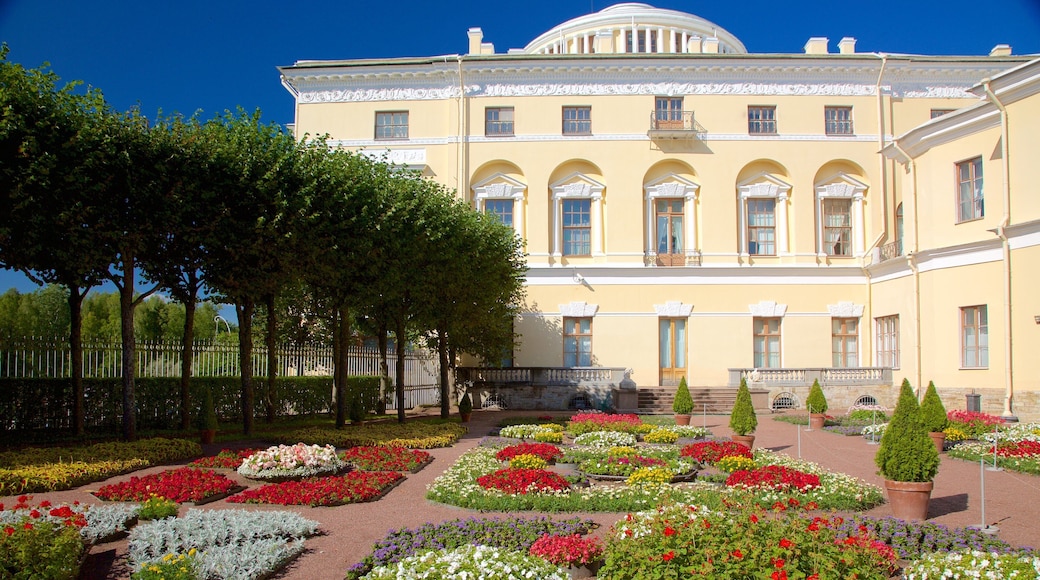 Pavlovsk Palace and Park featuring heritage architecture and flowers