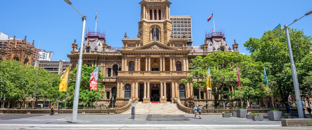 Sydney Town Hall in sydney central business district