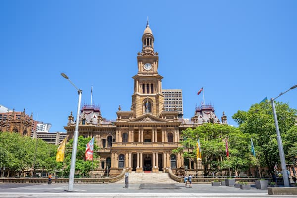 Sydney Town Hall in sydney central business district