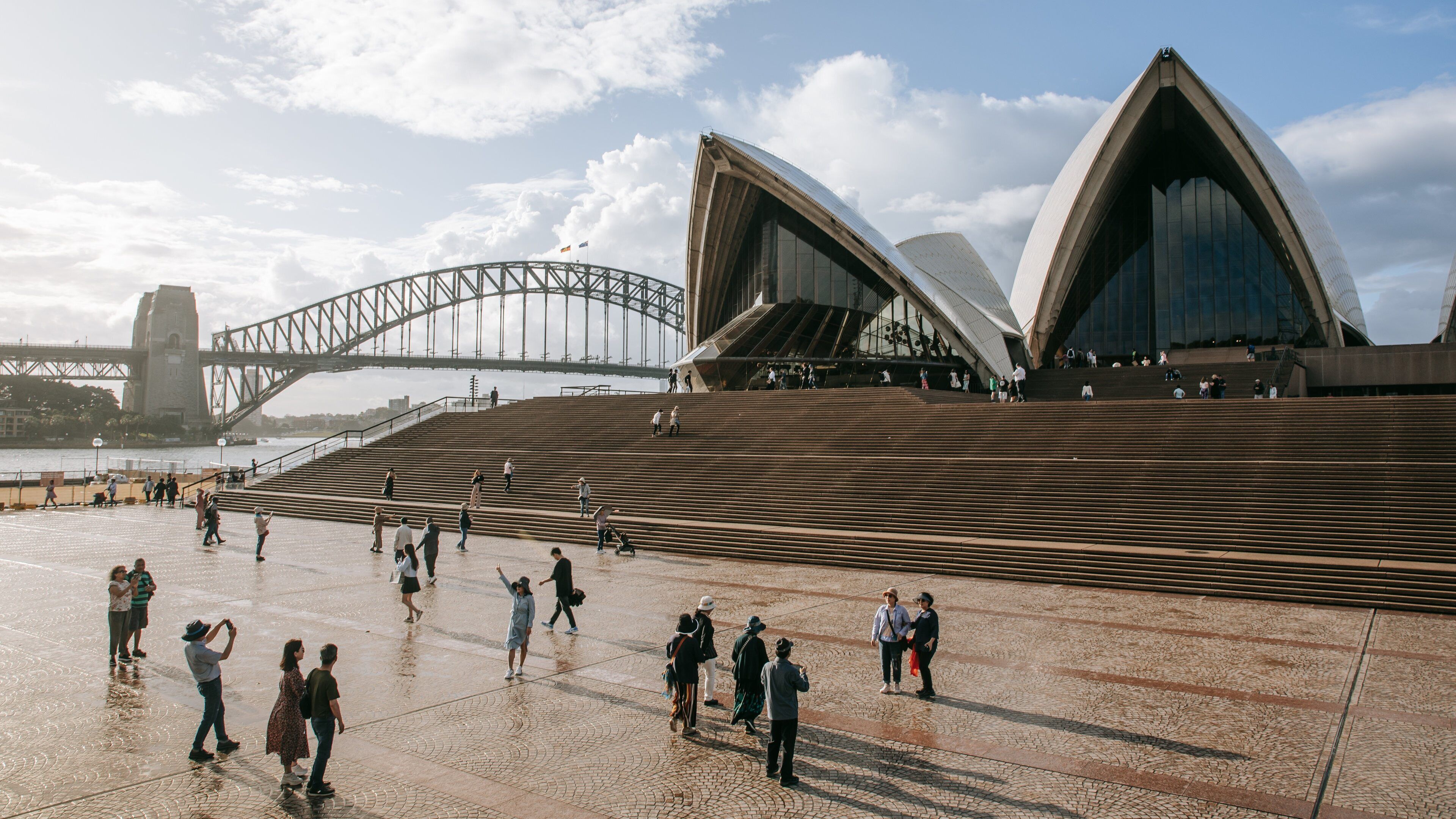 Circular Quay showing street scenes, a sunset and a square or plaza