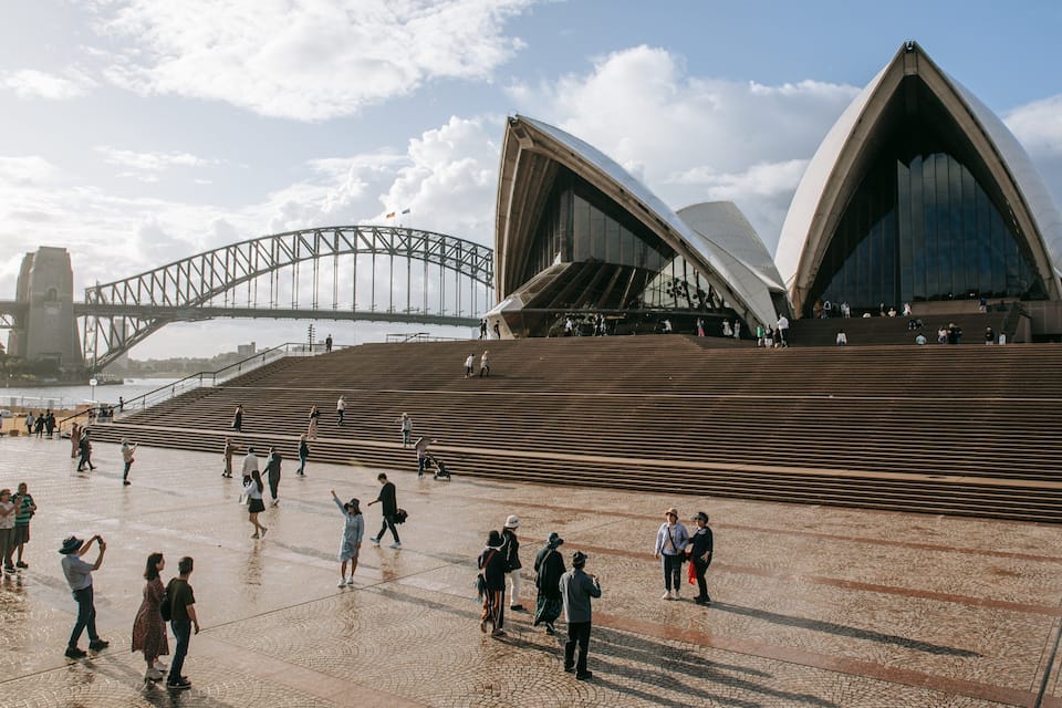 The Sydney Opera House and Sydney Harbour Bridge.
