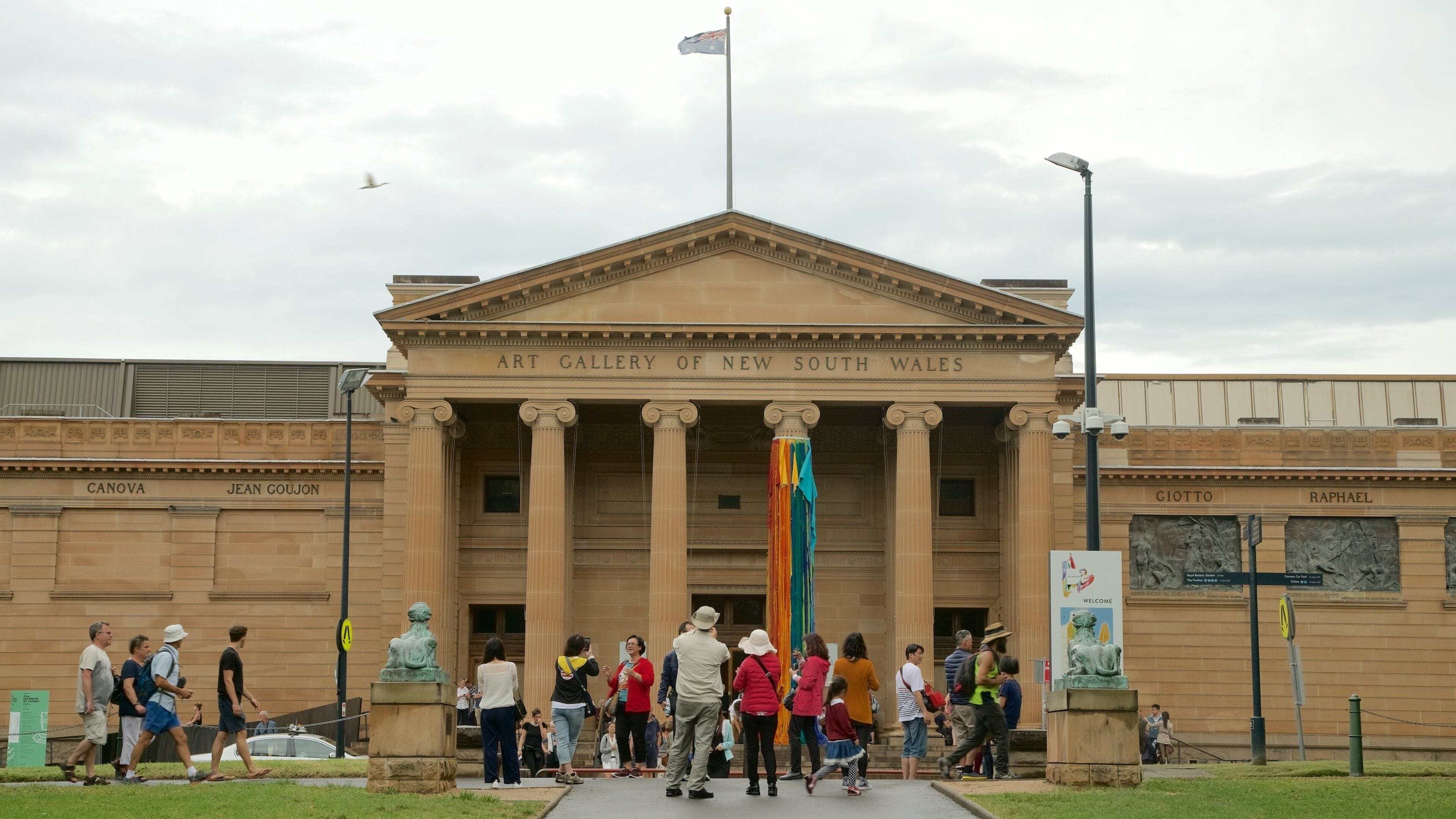 The Art Gallery of New South Wales with classical architecture, including columns and a pediment.