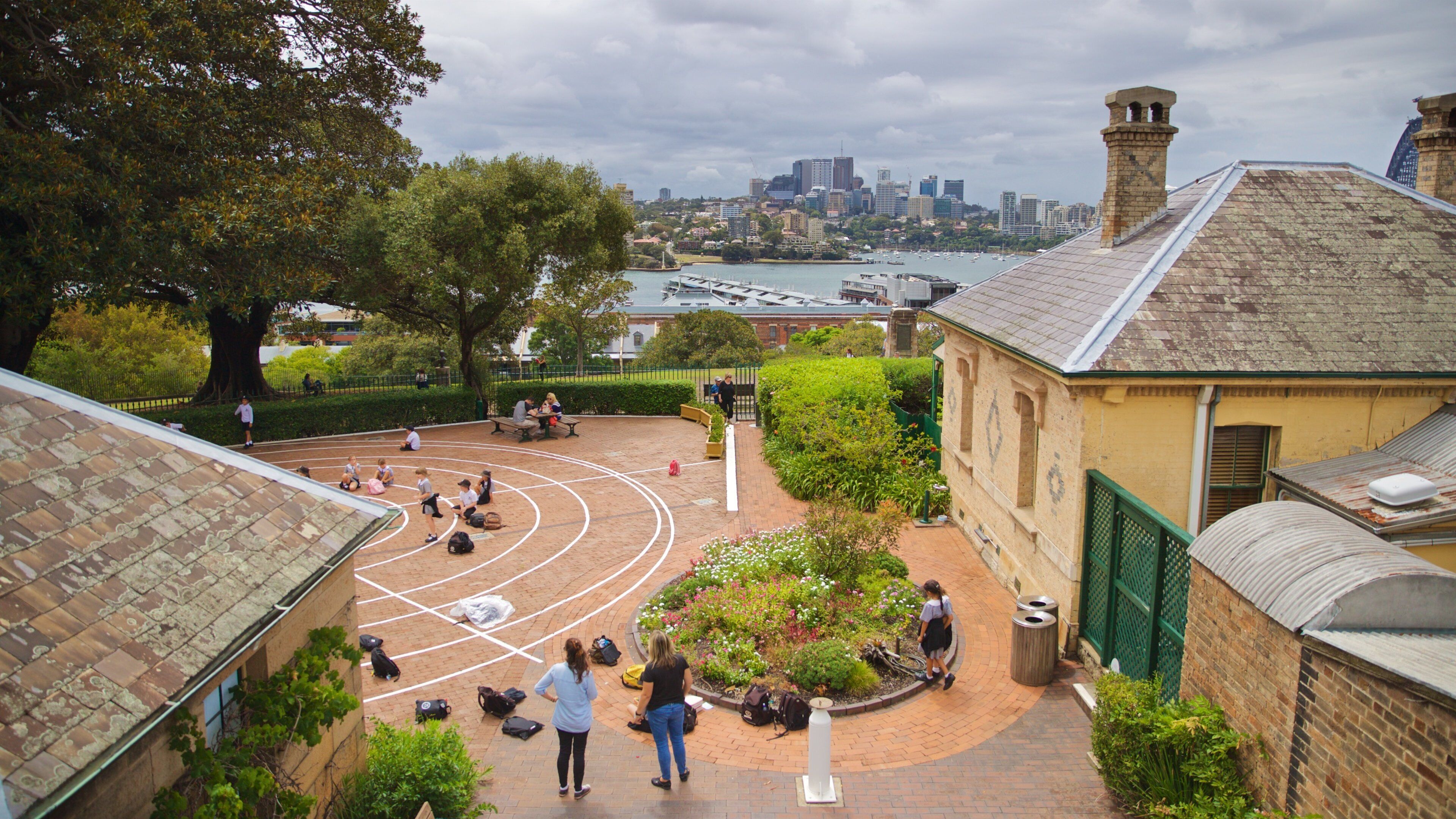 Sydney Observatory showing a square or plaza