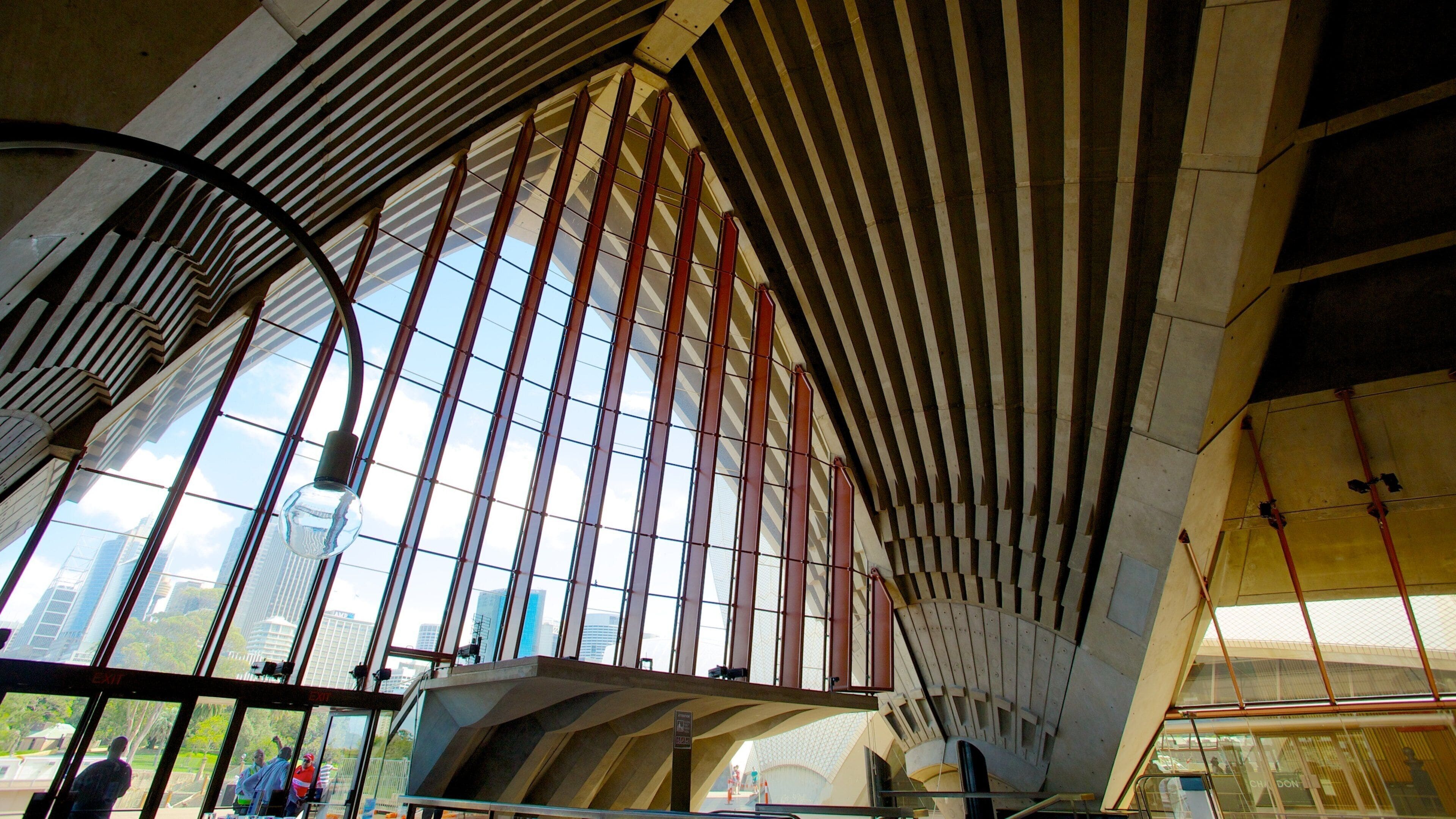 Sydney Opera House showing modern architecture, interior views and theatre scenes