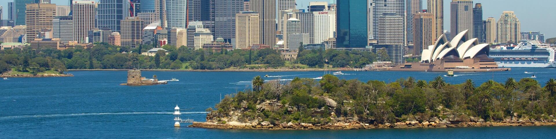 Taronga Zoo which includes a high-rise building, skyline and cbd