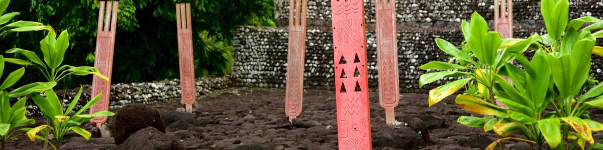 Marae Arahurahu Temple showing a park