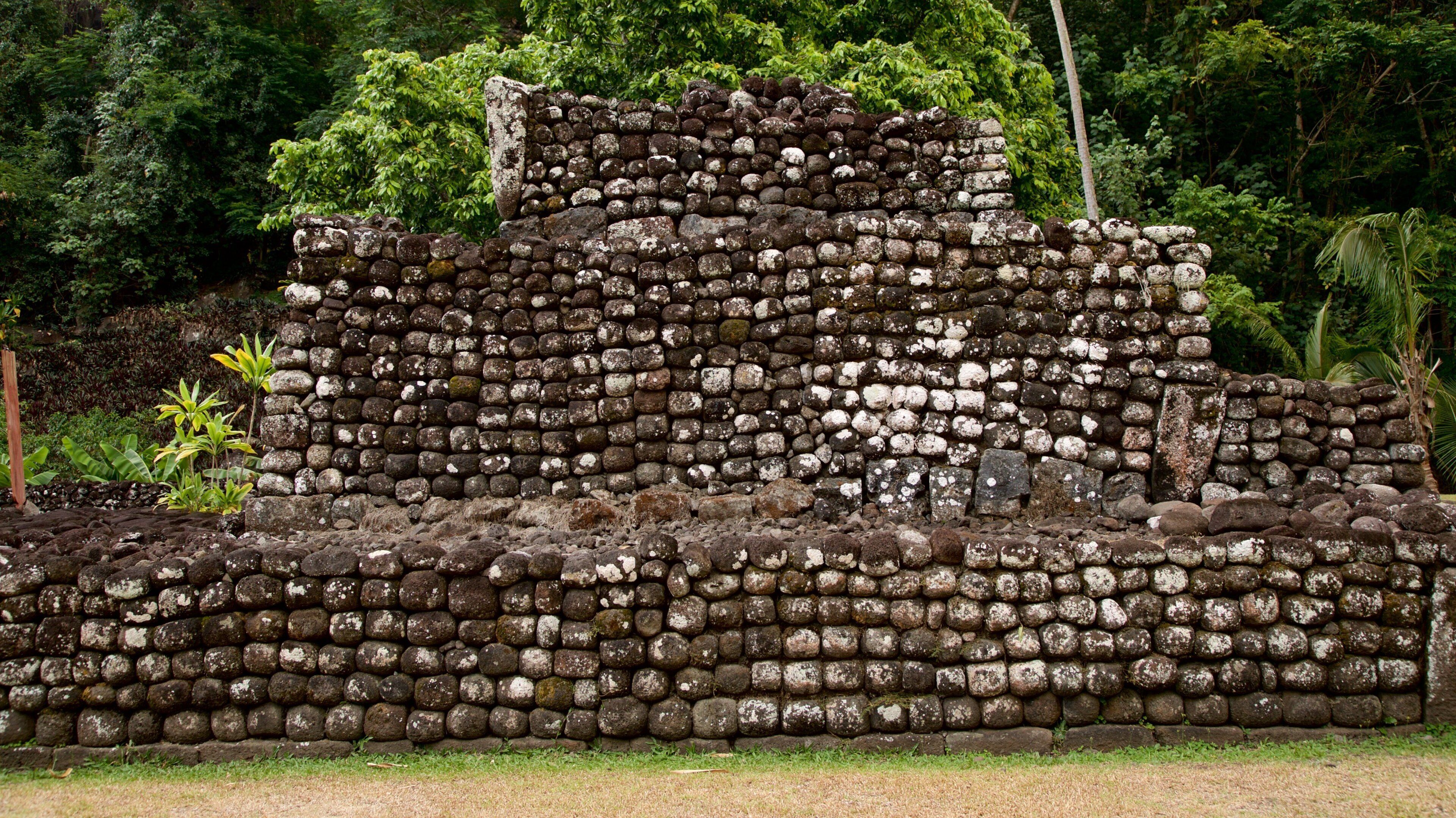 Marae Arahurahu Temple showing heritage elements