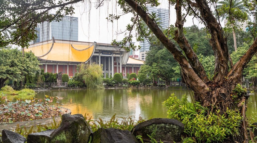 Sun Yat-Sen Memorial Hall featuring a pond