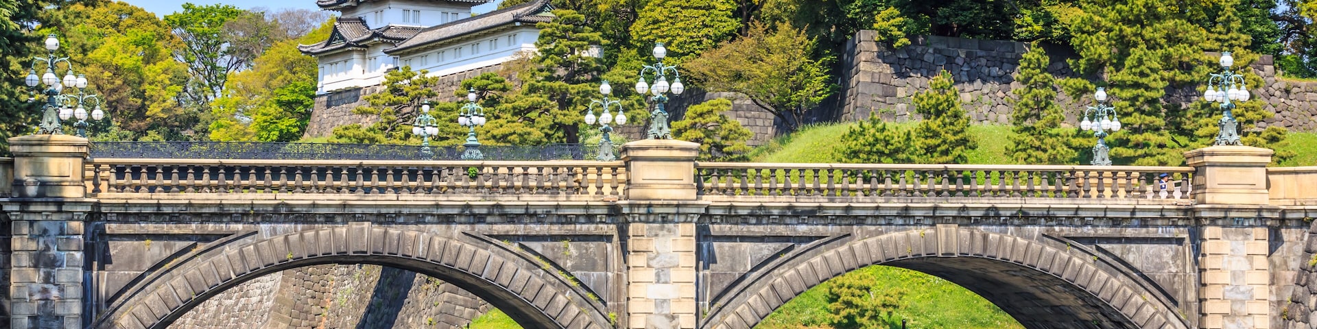 Tokyo Imperial Palace and the bridge against blue sky; Shutterstock ID 136234202