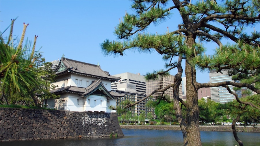 Keizerlijk paleis van Tokyo inclusief een park en een meer of poel