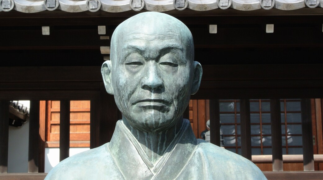 A statue of Sawaki Kodo Roshi - Zen Master at Sengaku-ji temple in Tokyo Japan near Shinagawa Station.; Shutterstock ID 170780858