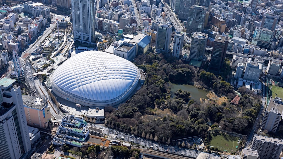 後楽園周辺街並み・空撮・2023撮影