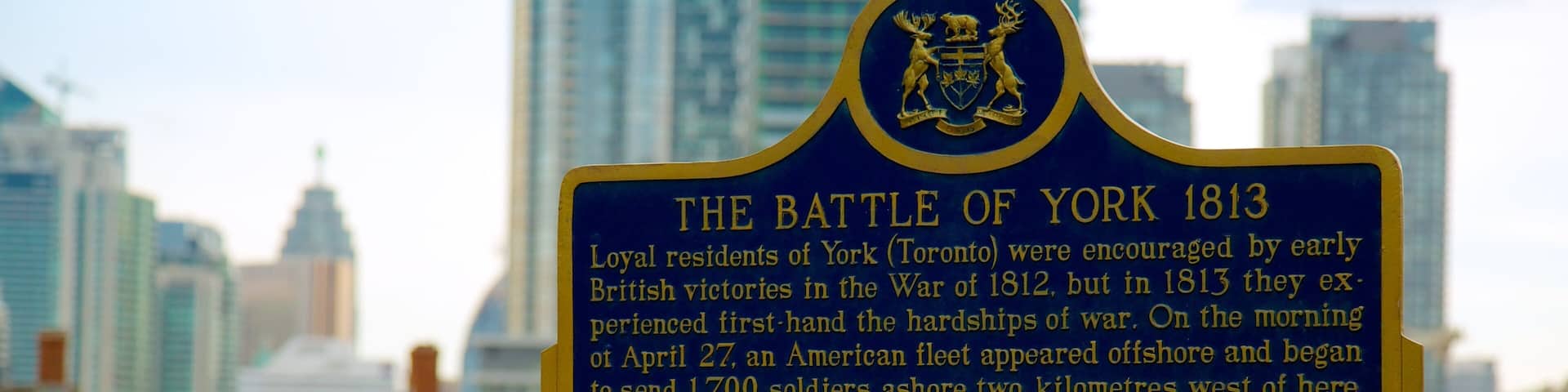 Fort York National Historic Site which includes a city and signage