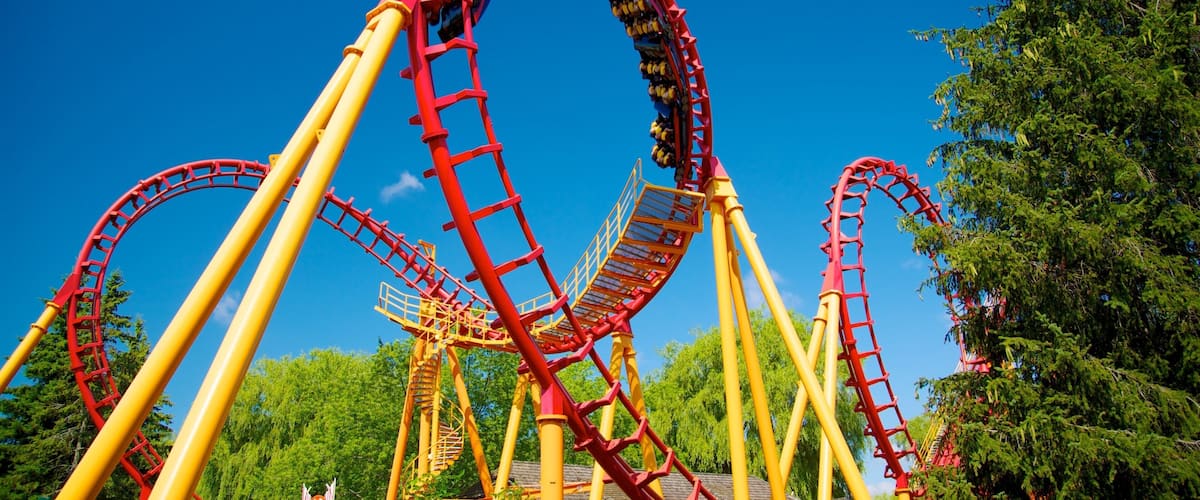 CN Tower which includes rides