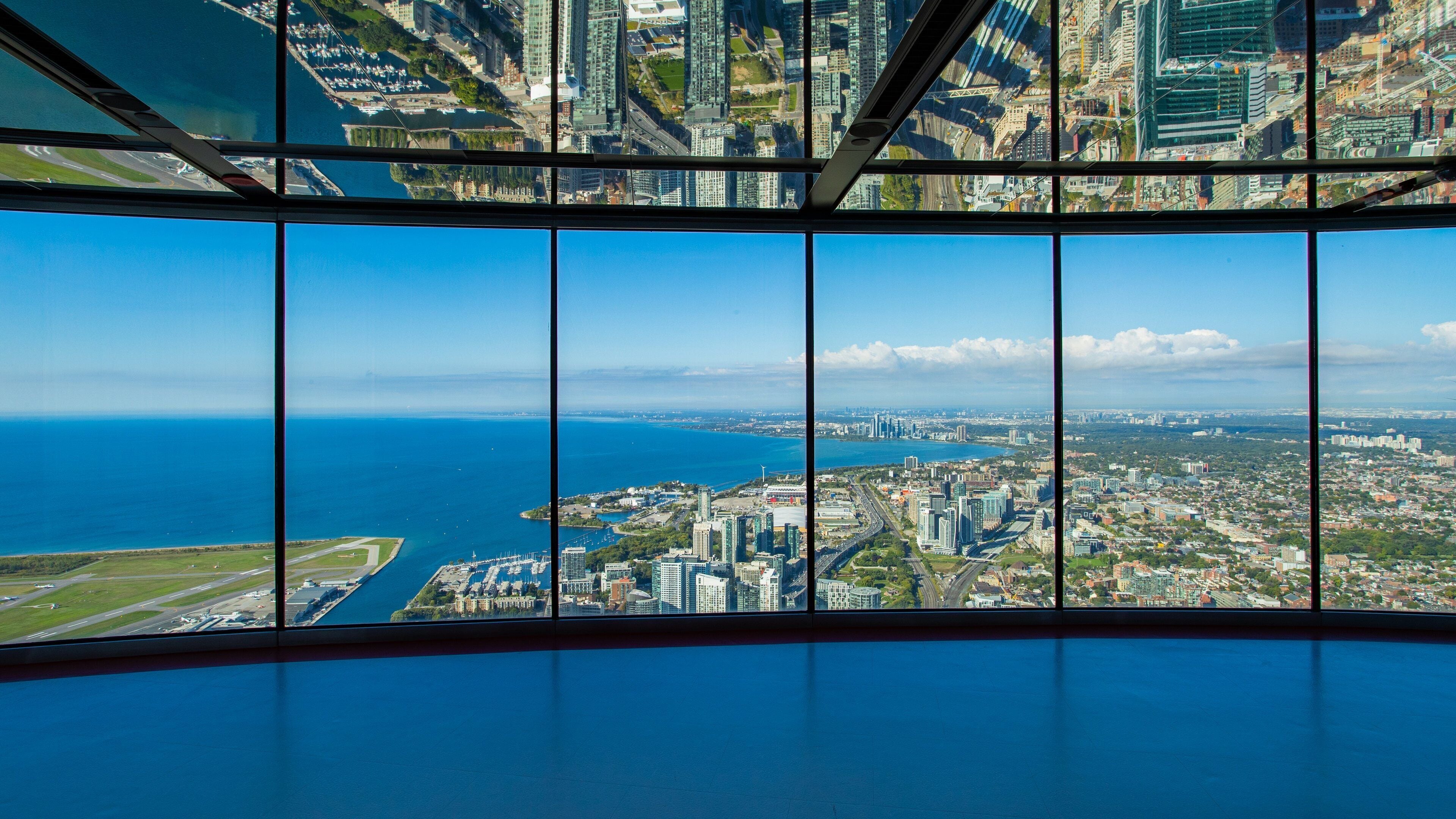 CN Tower featuring a city, interior views and views