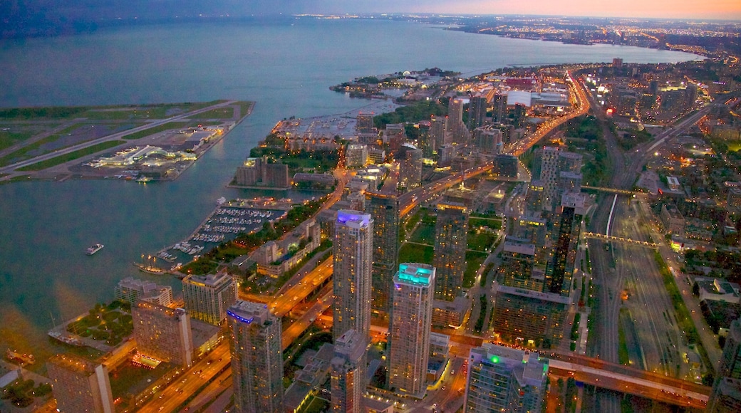 CN Tower which includes general coastal views, a city and a high rise building