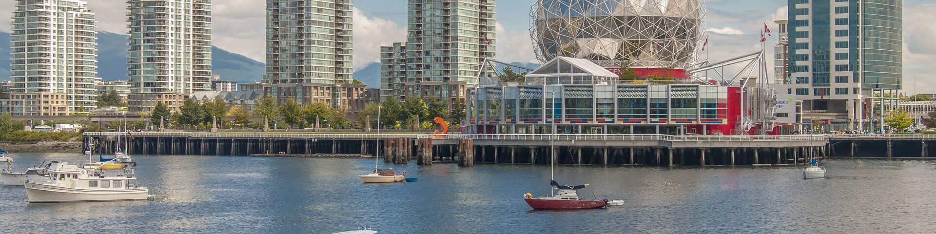 ancouver, British Columbia / CANADA - Jul 25 2014: False Creek in a sunny summer day