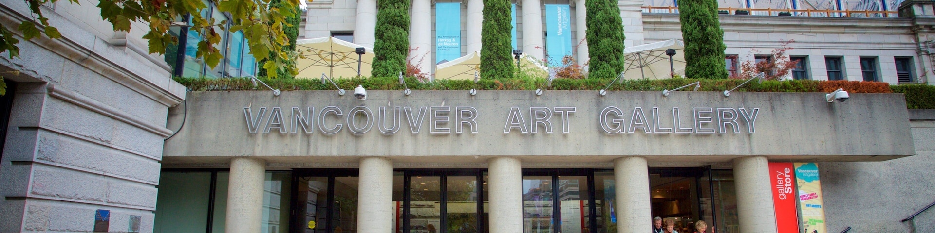Vancouver Art Gallery featuring signage and heritage architecture