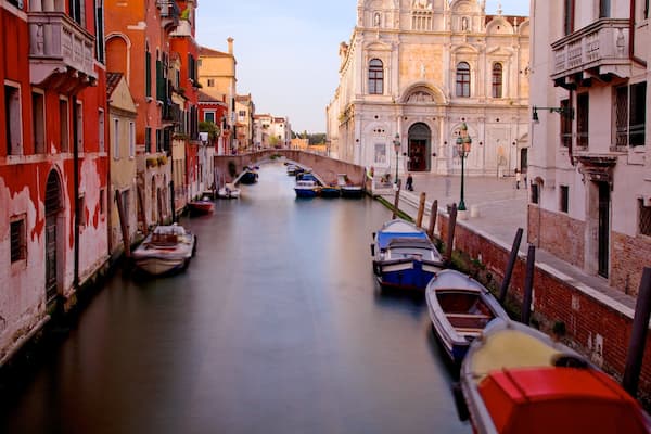 Chiesa Santa Maria dei Miracoli featuring heritage architecture, a river or creek and boating