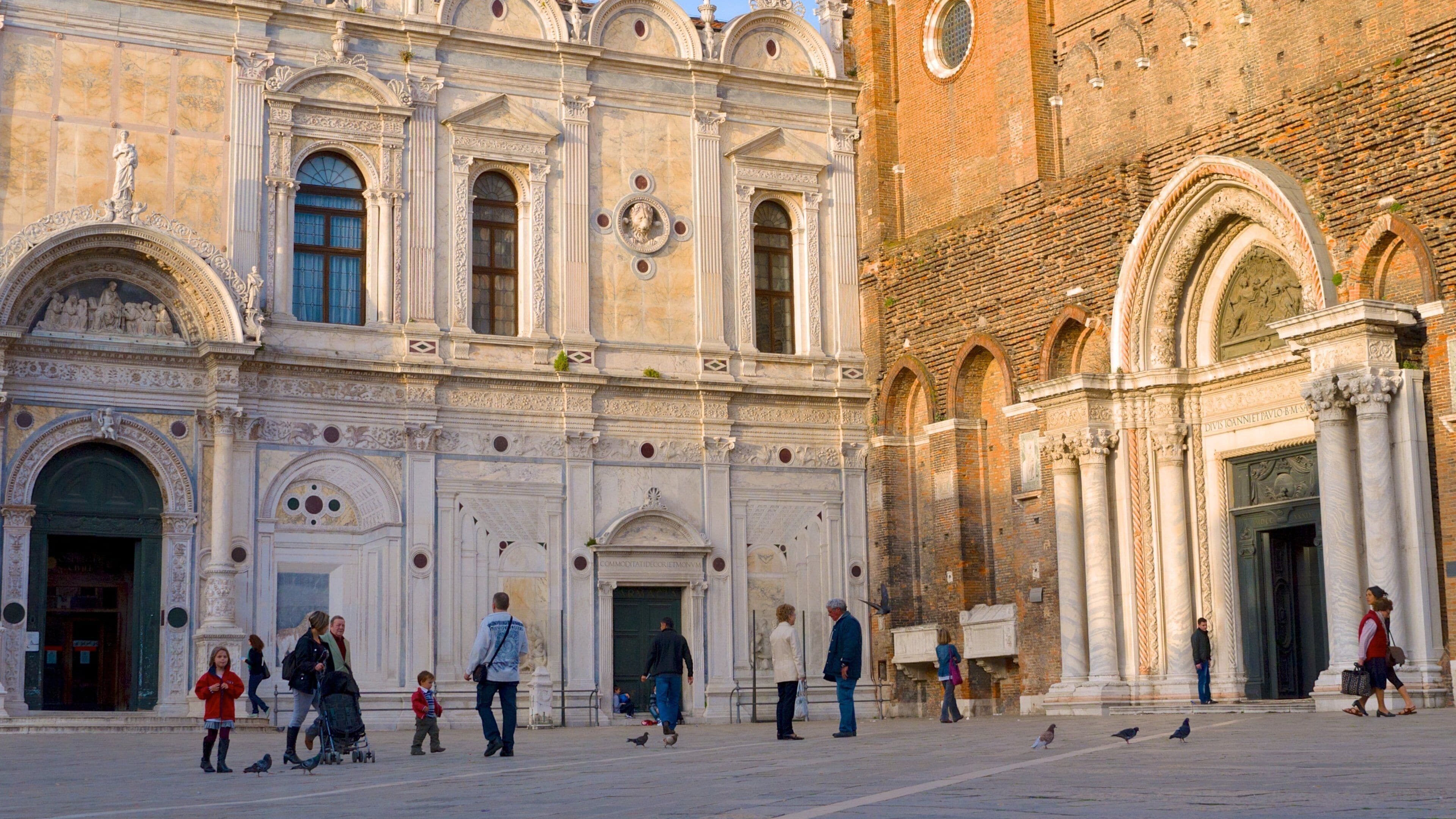 Chiesa Santa Maria dei Miracoli showing a church or cathedral, a city and a square or plaza