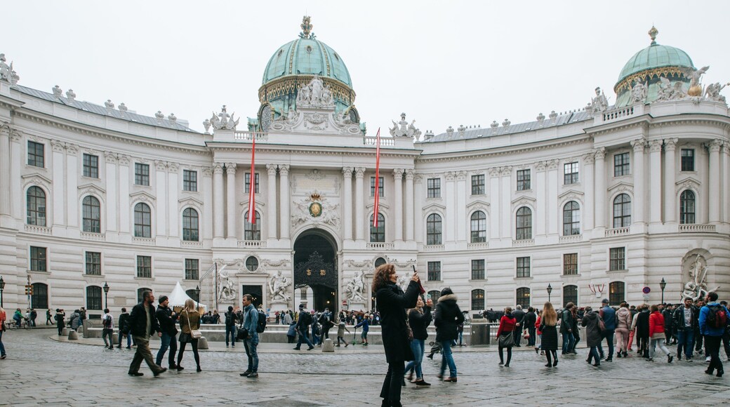Hofburg Imperial Palace featuring heritage architecture, street scenes and a square or plaza