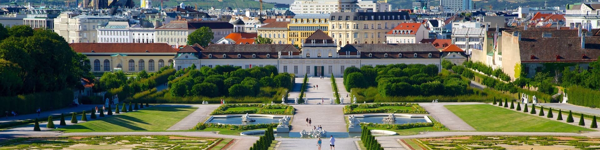 Belvedere showing a park, a castle and a square or plaza