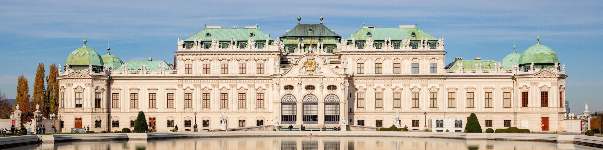 Belvedere which includes a pond and heritage architecture