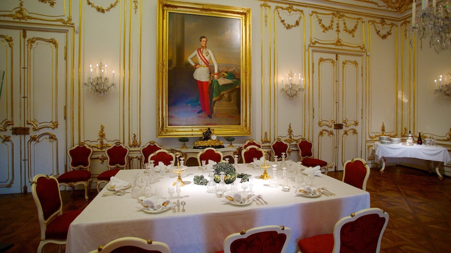 Schoenbrunn Palace showing interior views and a castle