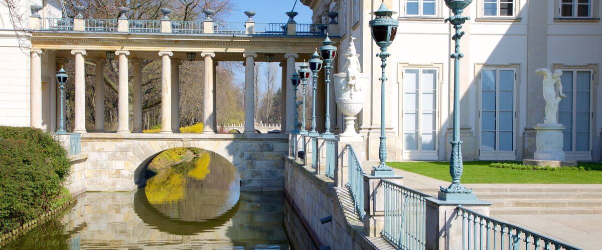 Lazienki Palace featuring château or palace and a river or creek