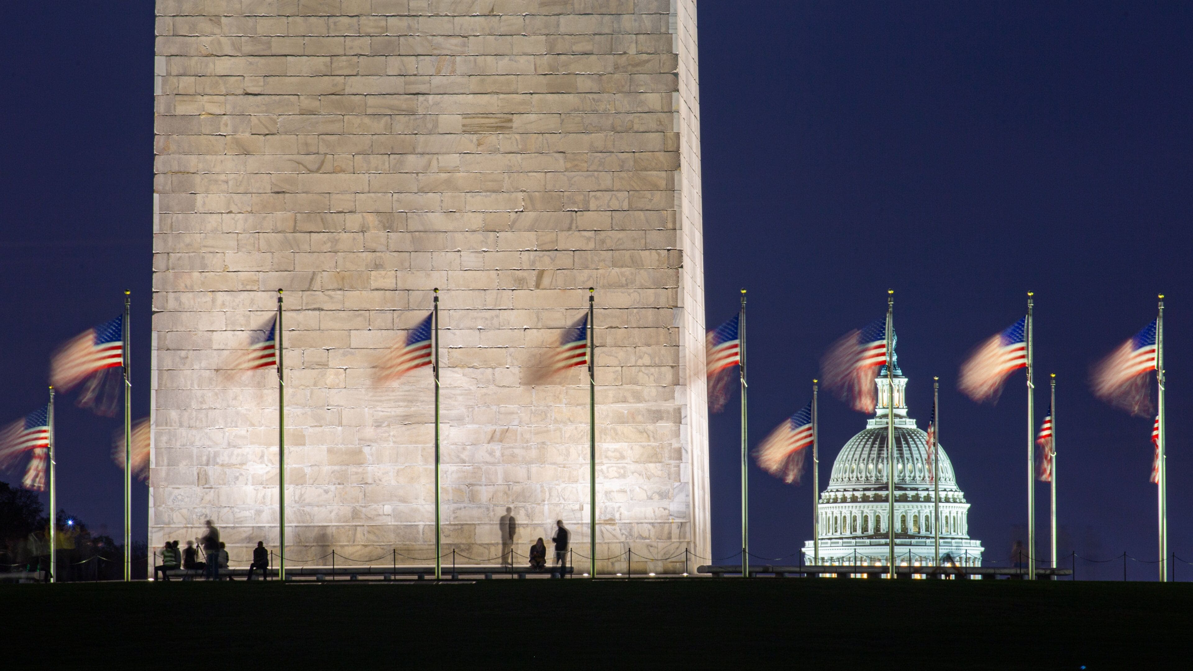 United States Capitol showing an administrative buidling, heritage architecture and night scenes